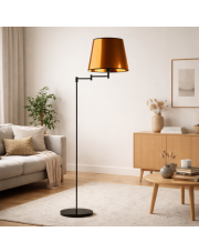 Nowoczesna lampa podłogowa na wysięgniku regulowanym do czytania ASTI MIRROR