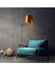 Czarno-miedziana lampa stojąca podłogowa w stylu loft ASTI MIRROR