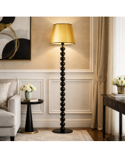 Czarna lampa stojąca z kulkami do sypialni glamour BANGKOK MIRROR