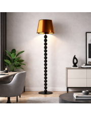 Nowoczesna lampa podłogowa z kulkami BANGKOK MIRROR czarno-miedziana