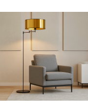 Czarno-złota lampa stojąca w stylu glamour CANCUN MIRROR