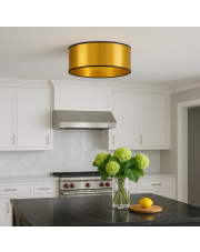 Złota lampa sufitowa do kuchni DUBAJ MIRROR fi - 40 cm w nowoczesnym stylu