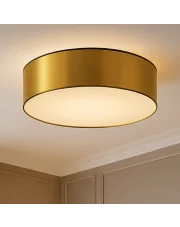 Złota lampa sufitowa do kuchni DUBAJ MIRROR fi - 60 cm z okrągłym abażurem