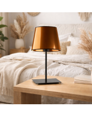 Elegancka lampa stołowa do salonu GENUA MIRROR na czarnej podstawie