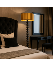 Lampa podłogowa do sypialni w stylu glamour GIZA MIRROR czarno-złota