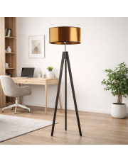 Lampa stojąca drewniana do salonu HAITI MIRROR