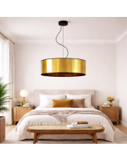 Złota lampa wisząca do sypialni HAJFA MIRROR fi - 50 cm