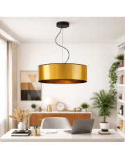 Złota lampa wisząca do salonu w stylu glamour HAJFA MIRROR fi - 60 cm