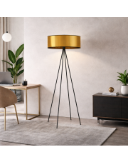 Czarno-złota lampa stojąca do biura w stylu glamour IBIZA MIRROR