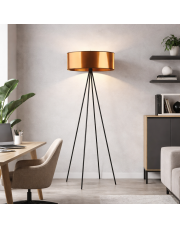 Czarna lampa stojąca na 4 nogach do salonu IBIZA MIRROR w stylu loftowym