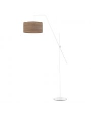 Nowoczesna lampa stojąca do salonu BILBAO ECO z fornirowym abażurem