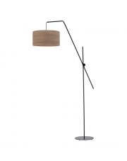 Nowoczesna lampa stojąca do salonu BILBAO ECO z fornirowym abażurem