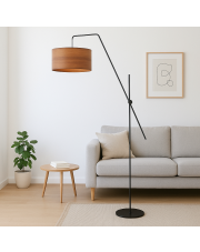Czarna lampa podłogowa na ruchomym wysięgniku BILBAO ECO