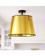 Złota lampa wisząca nad stół KAIR MIRROR z czarnym wykończeniem