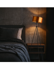 Czarna lampa stojąca na trójnogu do salonu MALMO MIRROR