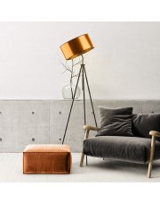 Lampa stojąca na trójnogu w czarno-miedzianym kolorze MALMO MIRROR