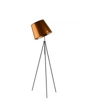 Czarno-miedziana lampa stojąca w stylu industrialnym OSLO MIRROR
