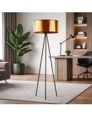 Lampa stojąca trójnóg czarna miedziana SEWILLA MIRROR