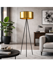 Złota lampa podłogowa na trójnogu SEWILLA MIRROR