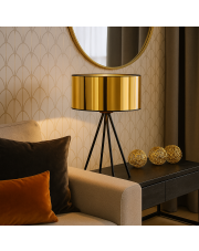 Lampa stołowa loft czarno złota SIERRA MIRROR