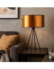 Designerska lampa stołowa na4 nogach loftowa SIERRA MIRROR czarno-miedziana