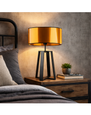 Czarna lampa stołowa do salonu w stylu loftowym THOR MIRROR