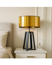Czarno-złota lampa stołowa do salonu THOR MIRROR