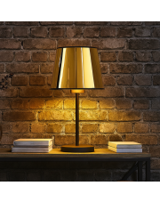 Czarno-złota lampa stołowa nocna SIENA MIRROR w stylu glamour