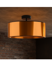 Stylowy plafon sufitowy w czarno-miedzianej kolorystyce WENECJA MIRROR fi - 60 cm