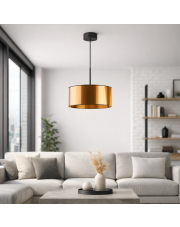 Nowoczesna lampa do salonu LED czarny/miedziany SINTRA MIRROR fi - 30 cm