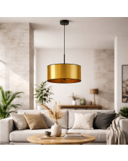 Złoty żyrandol do salonu SINTRA MIRROR fi - 30 cm