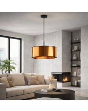 Designerska lampa wisząca do salonu z miedzianym abażurem SINTRA MIRROR fi - 40 cm