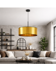 Złota glamour lampa wisząca do salonu SINTRA MIRROR fi - 40 cm