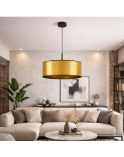 Złota lampa wisząca do salonu glamour SINTRA MIRROR fi - 50 cm