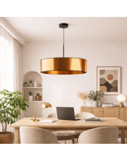 Miedziana lampa sufitowa LED nad stół SINTRA MIRROR fi - 60 cm