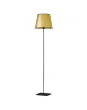 Lampa stojąca złota PALERMO MIRROR na czarnym stelażu w stylu loft