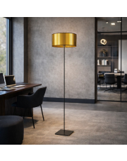 Czarno złota lampa stojąca MEKSYK MIRROR w stylu loft