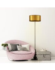 Zlota lampa stojąca do salonu ROMA MIRROR