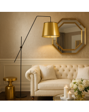 Czarno-złota lampa podłogowa do salonu w stylu glamour VIGO MIRROR