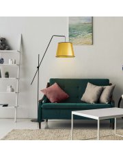 Czarno-złota lampa podłogowa do salonu VIGO MIRROR