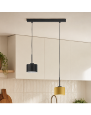 Regulowana 2-punktowa lampa wisząca na listwie MONTANA lampa wisząca nad stół z abażurami