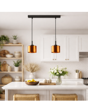 Regulowana 2-płomienna lampa wisząca nad wyspę kuchenną MONTANA MIRROR w stylu glamour