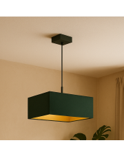 Zielonobutelkowa lampa wisząca do kuchni BOGOTA GOLD w geometrycznej formie