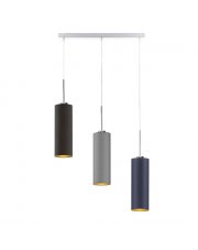 Potrójna lampa wisząca BORNEO GOLD z chromowanymi elementami