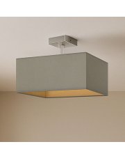 Skandynawska lampa sufitowa kwadratowa do sypialni szara 40x40 cm ALBA GOLD