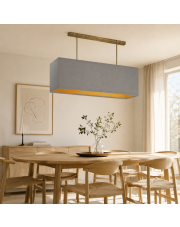 Podłużna lampa sufitowa nad wyspę kuchenną KORFU GOLD z dwoma źródłami światła