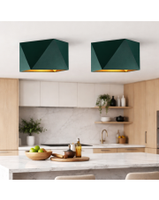 Nowoczesna lampa sufitowa do sypialni KOLORADO GOLD z abażurem w kolorze zieleni butelkowej