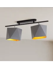 Skandynawska lampa sufitowa LED 2-punktowa do salonu AKRON GOLD