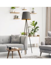 Lampa podłogowa na trójnogu w stylu skandynawskim RENO GOLD