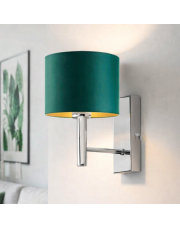 Dekoracyjny kinkiet ścienny do salonu TEGU GOLD abażur zieleń butelkowa